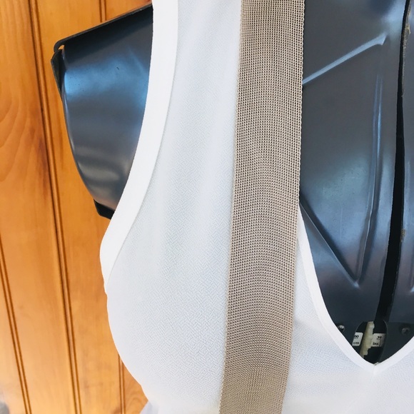 Zara white beige hi low asymmetrical tunic top - Picture 4 of 7